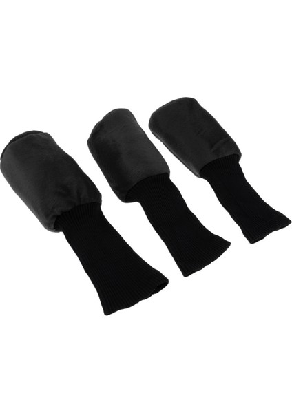3x Dayanıklı Golf Kafa Kapağı Headcover Sleeve 33 cm. Aksesuarlar Siyah (Yurt Dışından) fiyatları