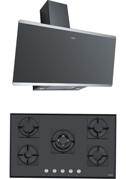 Fpj 915 V Bk/ss Davlumbaz Fhns 905 4g Tc Bk Ocak Black Glass 2li Ankastre Set