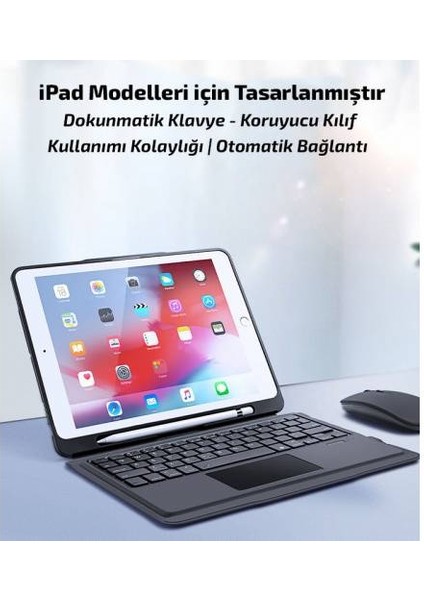 Ipad Bluetooth Klavye Touchpad Kılıf Ipad 8 10.2 Ipad 7 10.2 Ipad Air 3 Ipad Pro 10.5 Kılıf