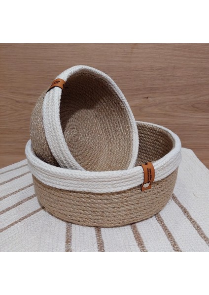 Handmade Snm Çok Amaçlı El Yapımı Dekoratif Hasır Sepet Takımı