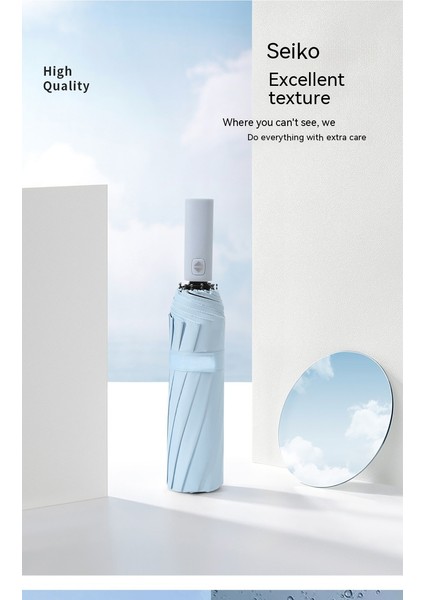 12 Kemik Ileri Otomatik Vinil Büyük Katlanır Şemsiye (Yurt Dışından) fırsatları