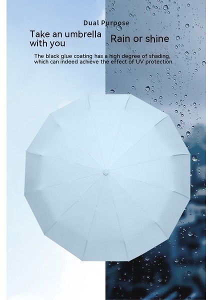 12 Kemik Ileri Otomatik Vinil Büyük Katlanır Şemsiye (Yurt Dışından) indirimleri