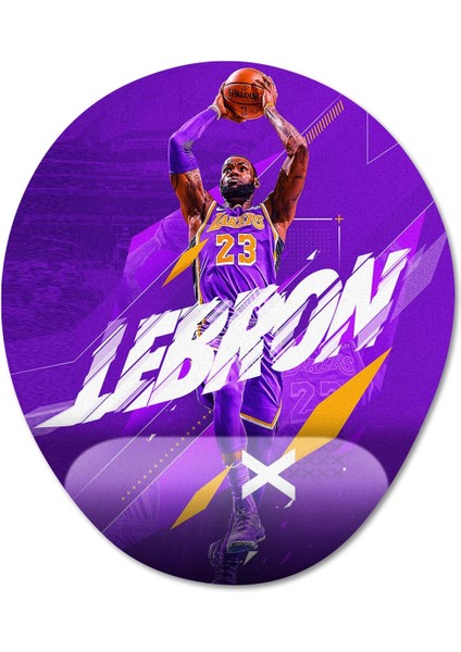 Lebron James - La Lakers Bilek Destekli Mousepad Model - 1 Oval