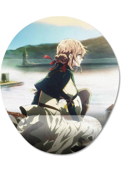 Violet Evergarden Bilek Destekli Mousepad Model - 1 Oval
