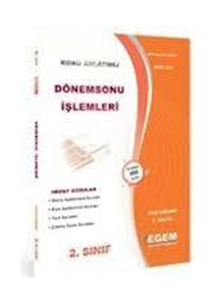 2. Sınıf 3. Yarıyıl Dönemsonu İşlemleri K. A Güz