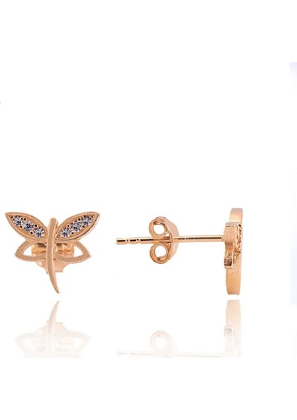 Gümüş Zirkon Taşlı Yusufçuk Modeli Küpe DGN21329