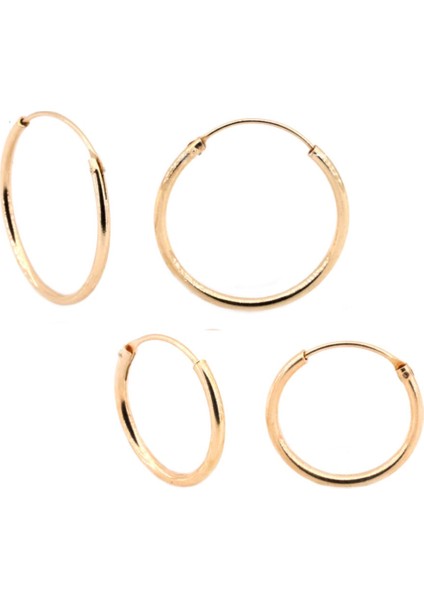 Kadın Rose Ikili Halka Küpe DGN20305