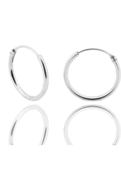 Kadın Gümüş 16 mm Halka Küpe DGN20226