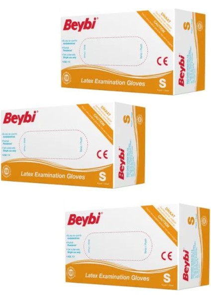 Lateks Pudralı Eldiven S - Small 3 Paket 100LÜ