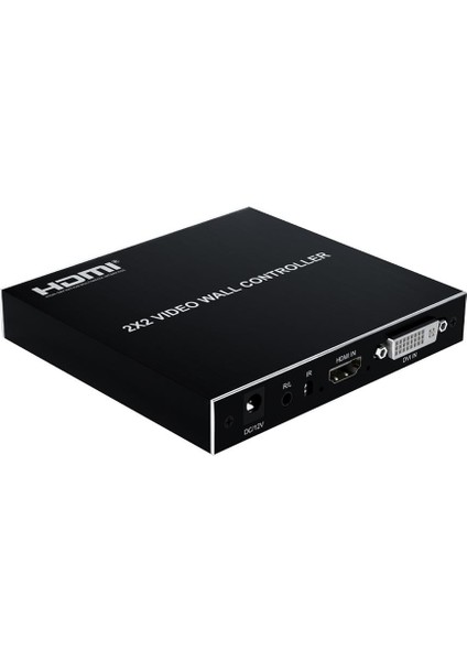 FHDVW202M 2x2 HDMI DVI Video Wall Controller Full Hd 60 Hz Duvar Ekran Cctv Dvr Nvr Pc Notebook Çoklu Monitör Ekran Genişletici Profesyonel Switch