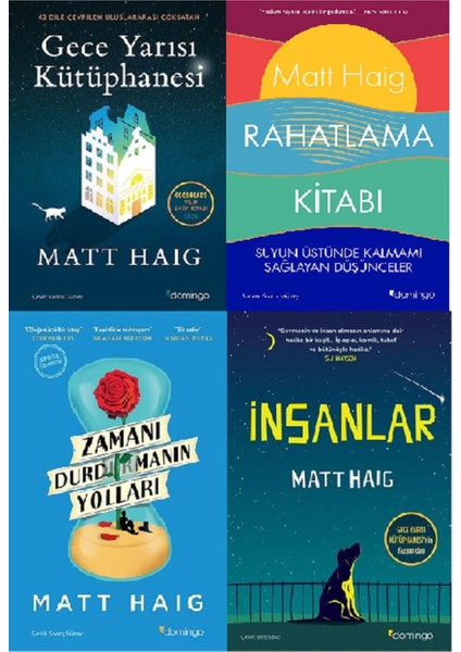 Gece Yarısı Kütüphanesi - Rahatlama Kitabı - Zamanı Durdurmanın Yolları - İnsanlar - 4 Kitap - Matt Haig