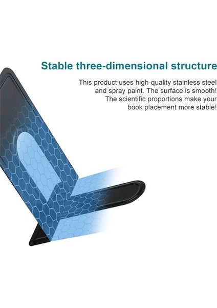 2 Adet Basit Metal Kitapçı Destek Çerçevesi Kaymaz Kitap Standı Masaüstü Organizatör (Mavi) (Yurt Dışından)