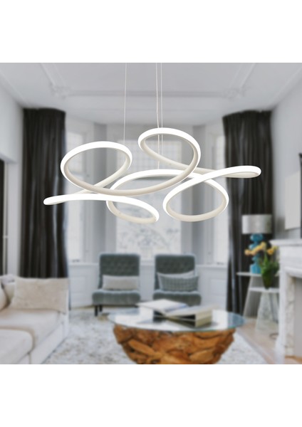 Aldo Beyaz Sarkıt 140 Watt Sarkıt 3 Renkli Ledli Modern Mutfak Banyo Led Salon Sarkıt Avize