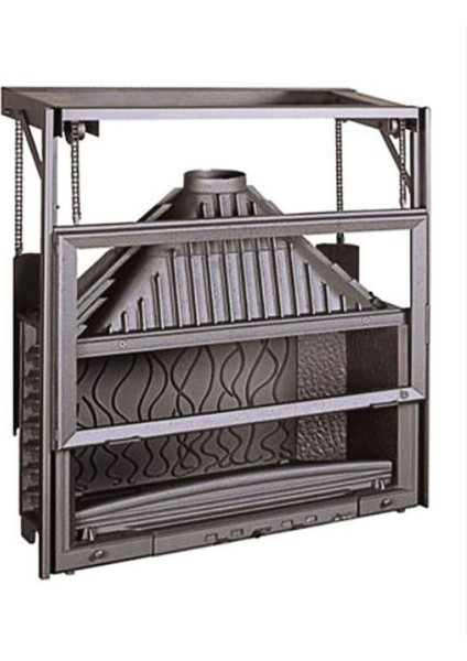 1100 Grande Vision 18 Kw Asansörlü Şömine Haznesi , Döküm Hazne , Ithal Fransız 6811-44