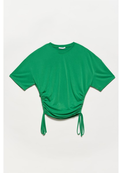 Yan Bağcıklı Tshirt-Yeşil