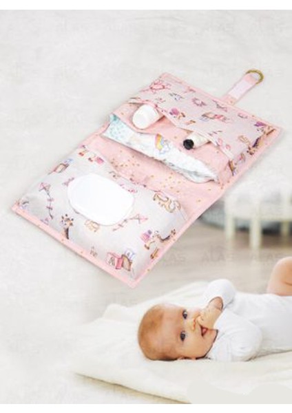 Baby Bebek Alt Bakım Çantası 24*44 Pembe