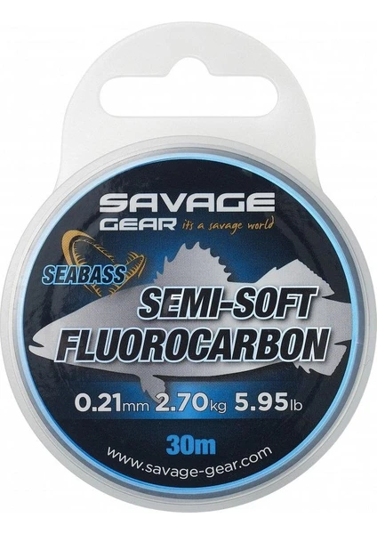 Savage Gear Semi-Soft Fluorocarbon Seabass 30 M Clear Misina