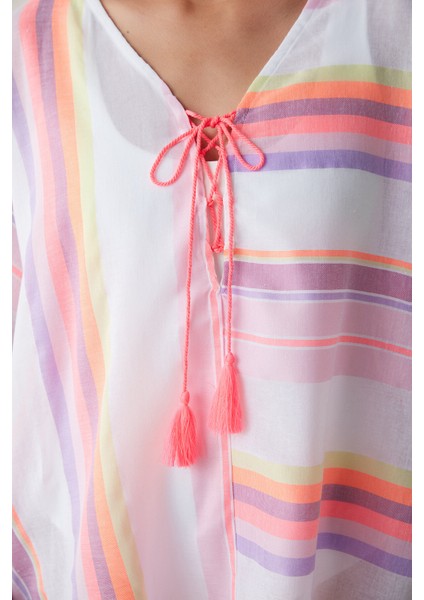 Çizgili Neon Kaftan