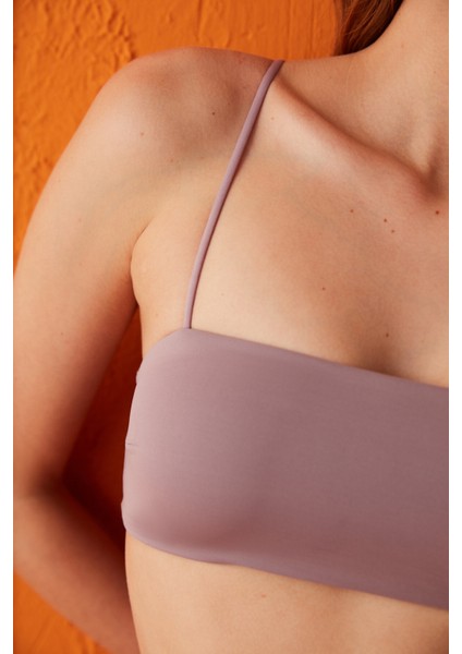 Lila Clean Strapless Bikini Üstü