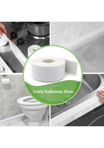 Sızdırmazlık Bandı Banyo Mutfak Lavabo Küvet Duş Teknesi Su Geçirmez Kenar Bant (320 Cm)