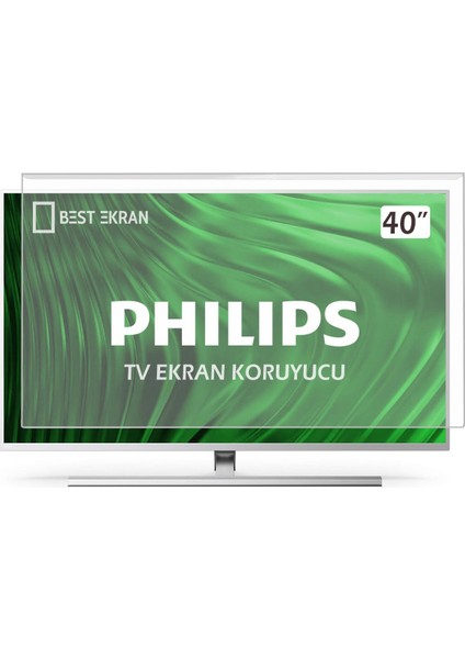 Philips 40PFK4201 Tv Ekran Koruyucu - Philips 40" Inç Ekran Tv Şeffaf Koruma Paneli