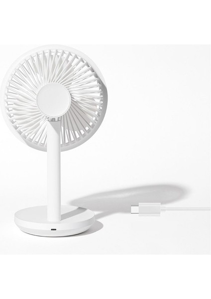 Mijia Masaüstü Fan 60 Derece Kafa Sallamak Yükseklik Rüzgar Hızı Ayarlanabilir 4000MAH Type-C Şarj Işığı Taşınabilir Fan Solo(Yurt Dışından)