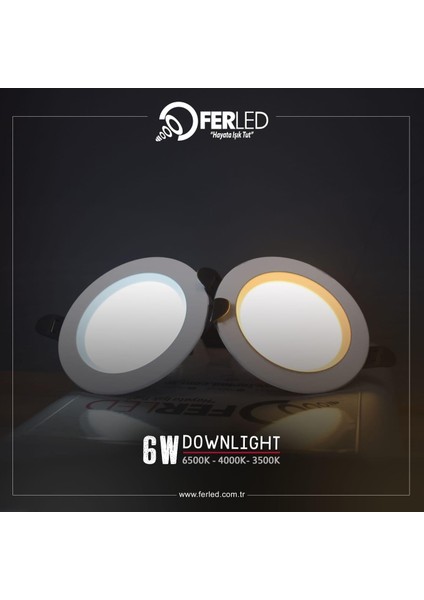 6w Led Downlıght Beyaz