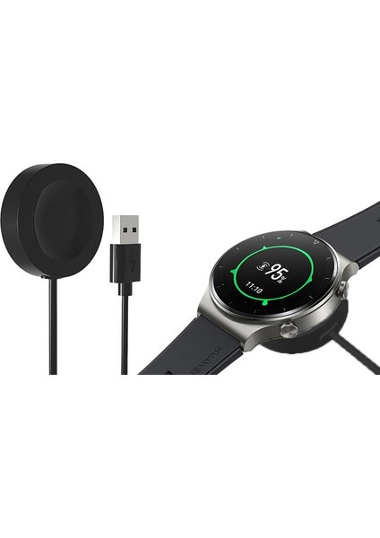 Huawei Watch Gt 3 Pro 46 mm Uyumlu Manyetik Şarj Cihazı ve USB Kablosu - Şarj Kiti