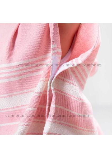 Çocuk Bornoz Panço %100 Pamuk Plaj Havlusu Peştamal Pembe