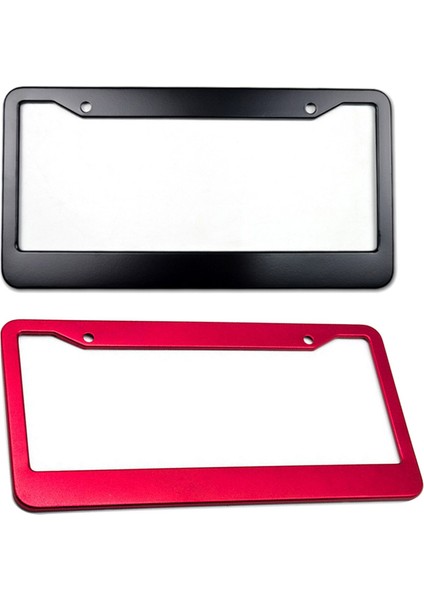 Evrensel Alüminyum Araç Plaka Çerçevesi Tutucu Su Geçirmez Siyah+Kırmızı