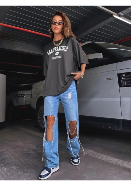 Kadın Oversize Sanfrancisco T-Shirt modelleri