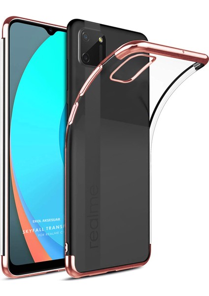 Realme C11 Kılıf Electroplate Planting Tpu Şeffaf Lazer Ince Slim Silikon