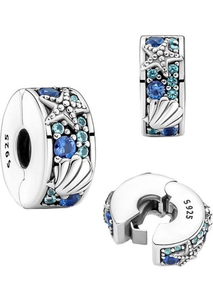 925 Ayar Gümüş İstiridye ve Yıldız Charm