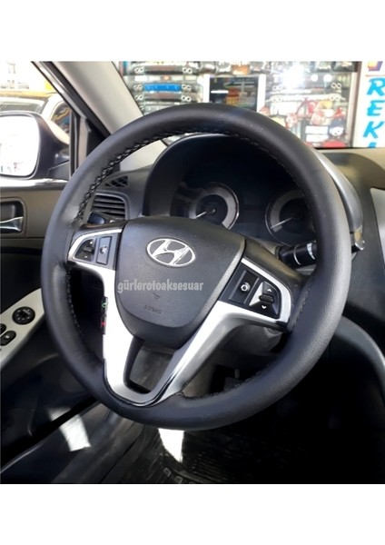 Hyundai Accent Blue Direksiyon Kılıfı Soft Siyah ( 38CM×10CM )