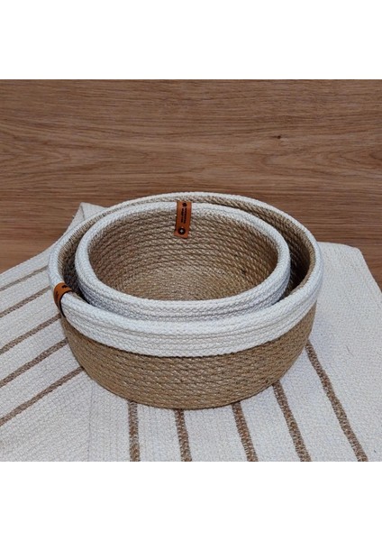 Handmade Snm Çok Amaçlı El Yapımı Dekoratif Hasır Sepet Takımı