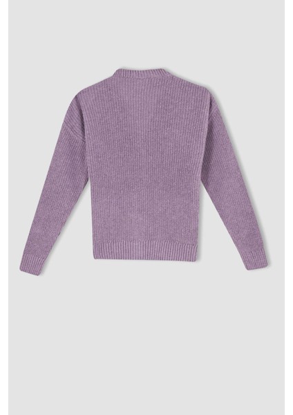 Kız Çocuk Regular Fit V Yaka Triko Hırka U6182A622WN