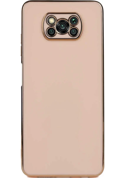 Kzy Xiaomi Poco X3 Kapak Kamera Korumalı Lazer Kesim Lüx Silikon Kılıf - Rose Gold