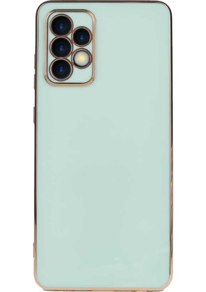 Samsung Galaxy A72 Kapak Kamera Korumalı Lazer Kesim Lüx Silikon Kılıf - Turkuaz