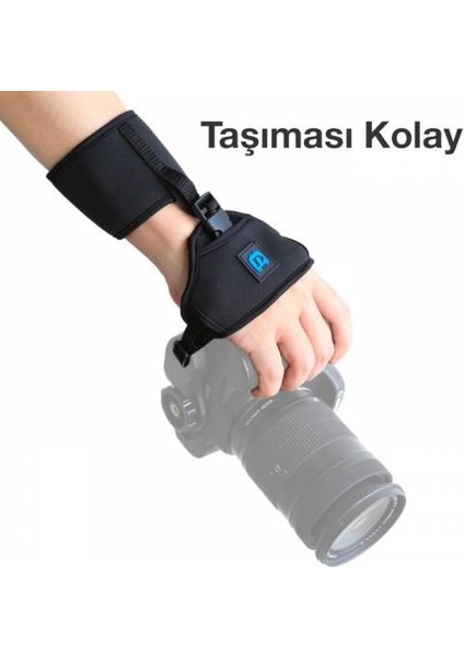 Fotoğraf Makinası Taşıma El Kemeri, Neopren Bilek Destekli Ayarlanabilir Sabitleme Kemeri