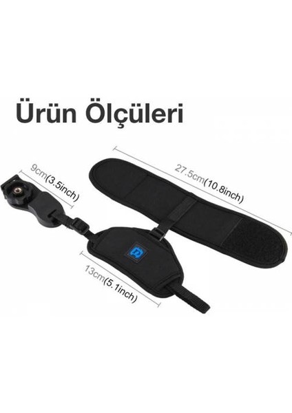 Fotoğraf Makinası Taşıma El Kemeri, Neopren Bilek Destekli Ayarlanabilir Sabitleme Kemeri