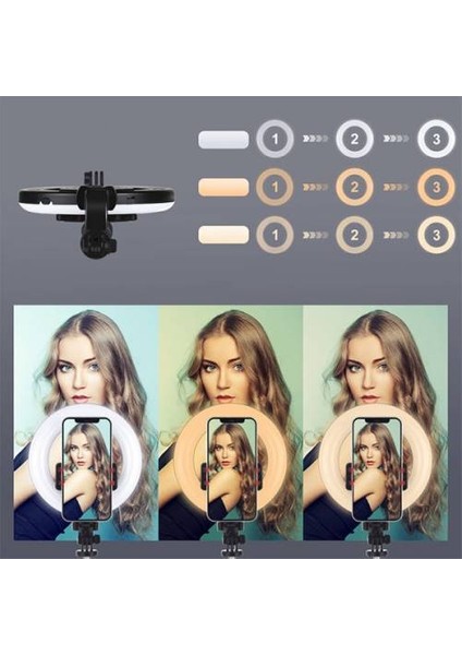 Bluetooth Tripodlu Canlı Yayın Seti 6.3 Inch 16CM Selfy Işığı 1200 Mah 3farklı Ton Selfy