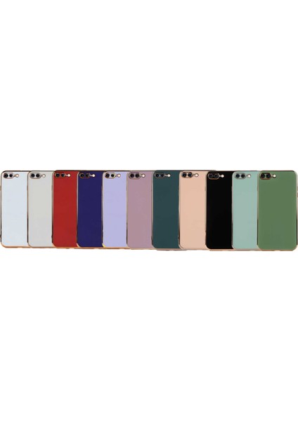 Apple iPhone 8 Plus Kapak Kamera Korumalı Lazer Kesim Lüx Silikon Kılıf - Petrol Yeşili