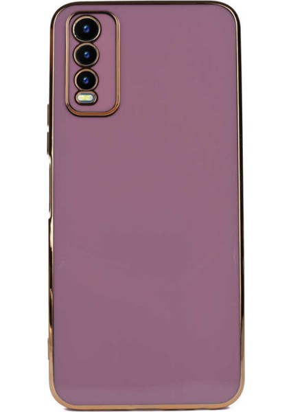 Vivo Y11S Kapak Kamera Korumalı Lazer Kesim Lüx Silikon Kılıf - Mor