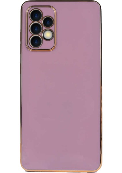 Samsung Galaxy A73 Kapak Kamera Korumalı Lazer Kesim Lüx Silikon Kılıf - Mor