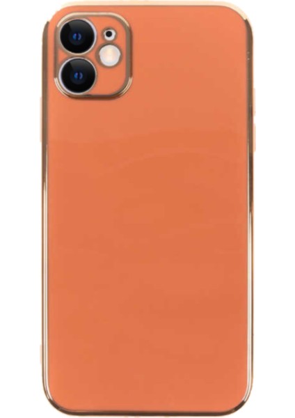 Apple iPhone 11 Kapak Kamera Korumalı Lazer Kesim Lüx Silikon Kılıf - Kahverengi