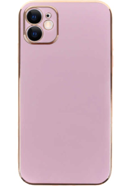 Apple iPhone 11 Kapak Kamera Korumalı Lazer Kesim Lüx Silikon Kılıf -Mor