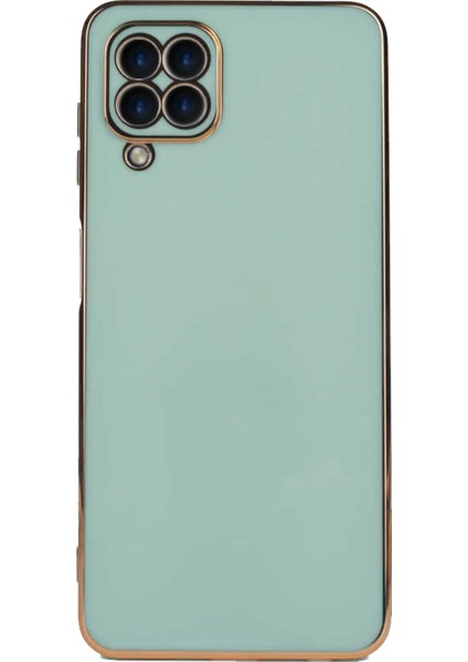 Caseart Samsung Galaxy M32 Kapak Kamera Korumalı Lazer Kesim Lüx Silikon Kılıf - Turkuaz