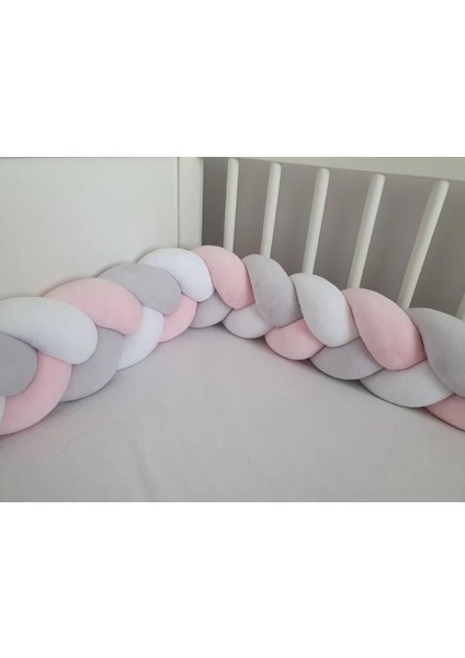 Guldesıgn Örgü Koruma Pembe Gri Beyaz 280CM (50*90 Sepet Beşik Için ) fiyatları