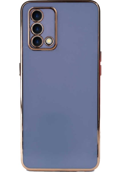 Oppo A74 4g ile Uyumlu Kapak Kamera Korumalı Lazer Kesim Lüx Silikon ile Uyumlu Kılıf - Petrol Mavisi
