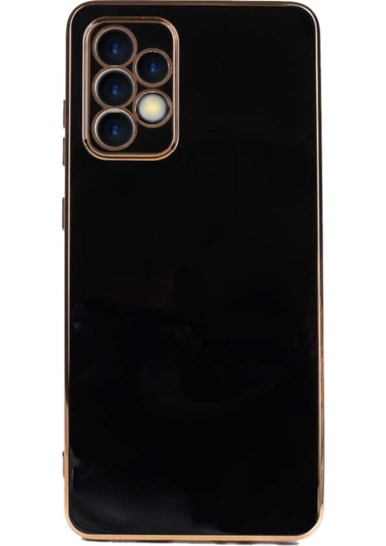 Samsung Galaxy A23 ile Uyumlu Kapak Kamera Korumalı Lazer Kesim Lüx Silikon ile Uyumlu Kılıf - Siyah